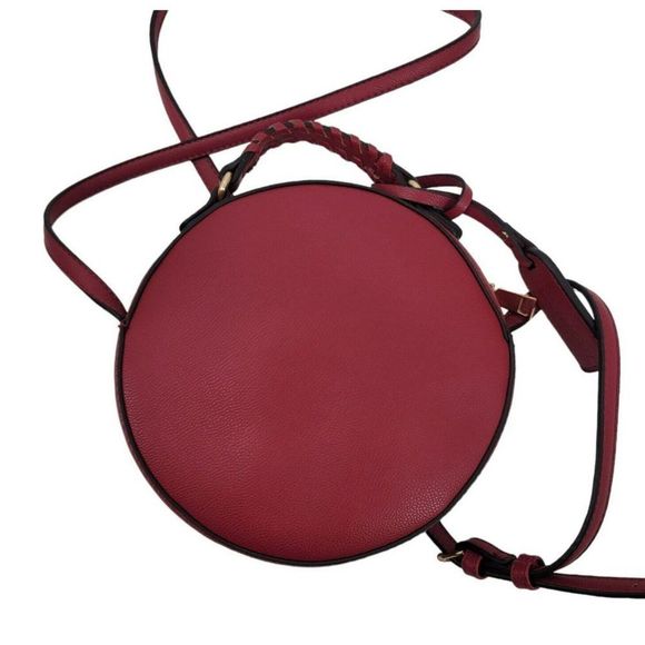 Sole Society Crossbody Round Bag Vegan Leather Red New Purse - Picture 2 of 7